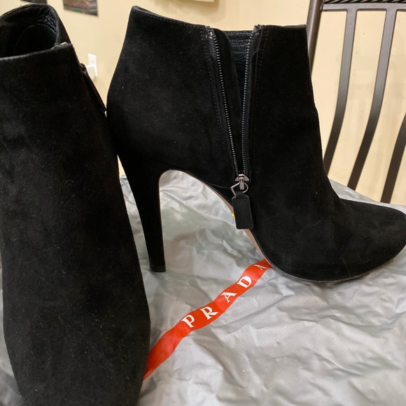PRADA Soft Suede Platform Bootie - Picture 2 of 5
